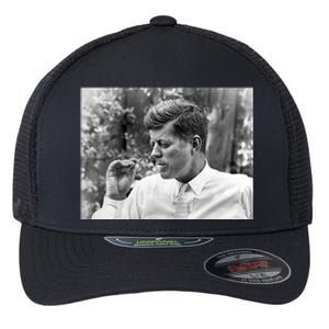 John F Kennedy Smoking Flexfit Unipanel Trucker Cap