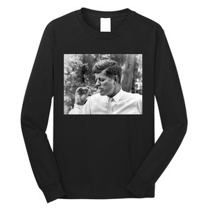 John F Kennedy Smoking Long Sleeve Shirt