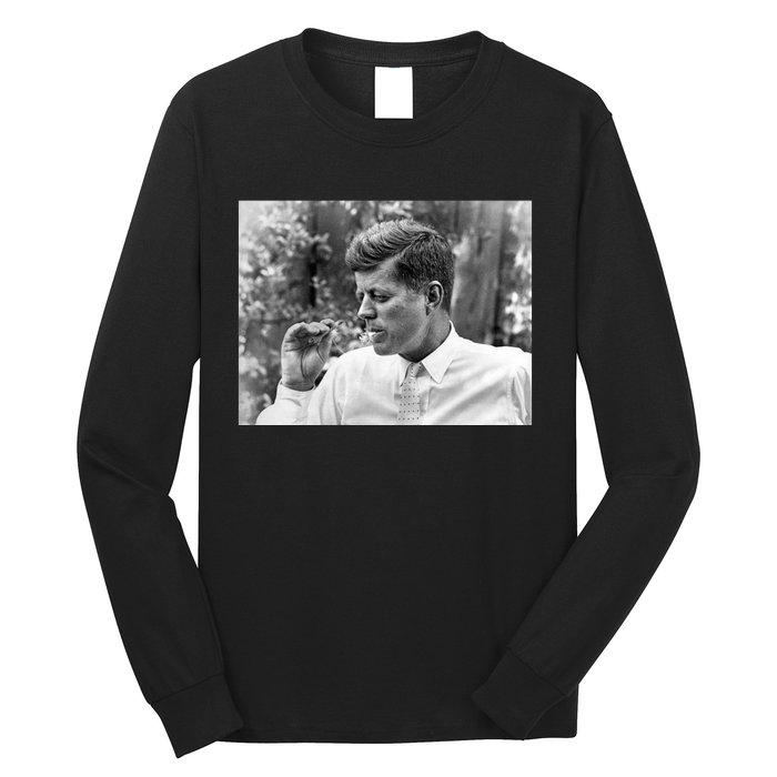 John F Kennedy Smoking Long Sleeve Shirt