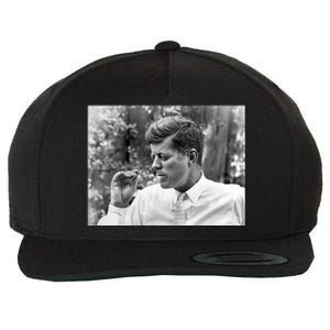 John F Kennedy Smoking Wool Snapback Cap