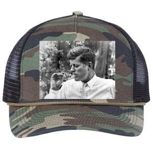 John F Kennedy Smoking Retro Rope Trucker Hat Cap