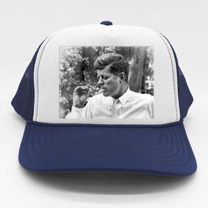 John F Kennedy Smoking Trucker Hat