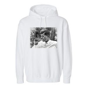 John F Kennedy Smoking Garment-Dyed Fleece Hoodie