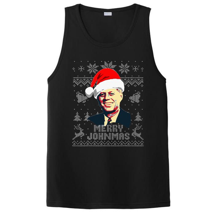 John F Kennedy Jfk Merry Johnmas Funny Christmas PosiCharge Competitor Tank