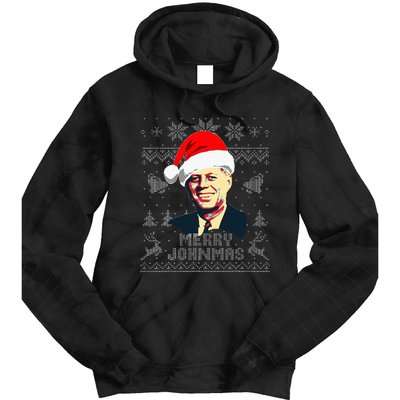 John F Kennedy Jfk Merry Johnmas Funny Christmas Tie Dye Hoodie