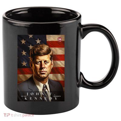 John F. Kennedy 35th President Of The United States Portrait 11oz C Handle Ceramic Mug