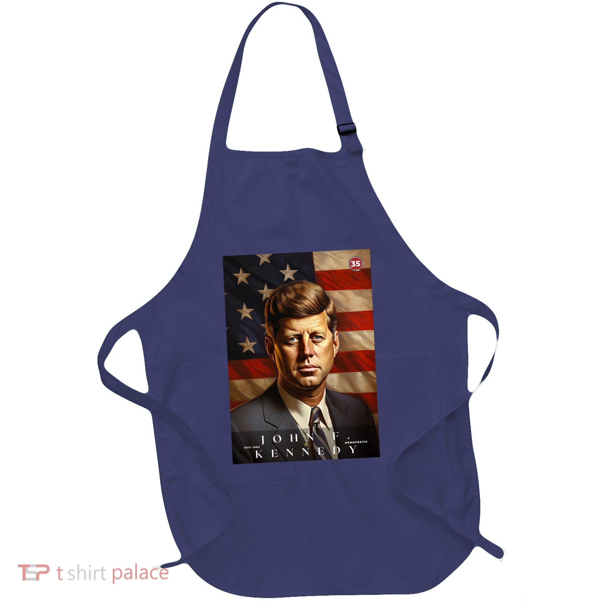 John F. Kennedy 35th President Of The United States Portrait Full-Length Apron With Pockets