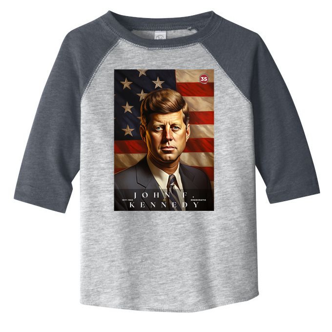 John F. Kennedy 35th President Of The United States Portrait Toddler Fine Jersey T-Shirt