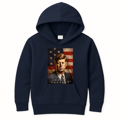 John F. Kennedy 35th President Of The United States Portrait Kids Hoodie
