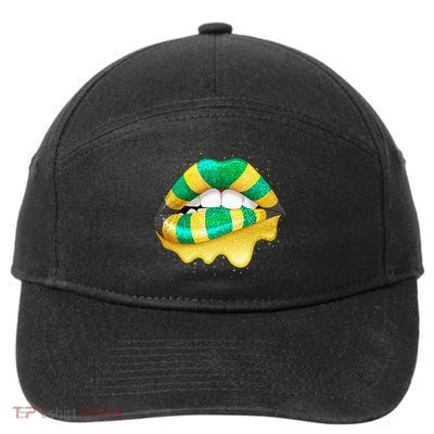 Jamaican Flag Lips Women Jamaica 7-Panel Snapback Hat