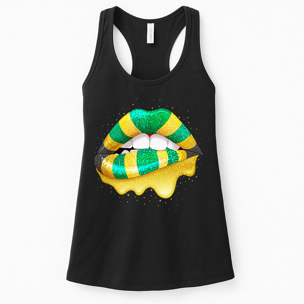 Jamaican Flag Lips Women Jamaica Womens Tank Top