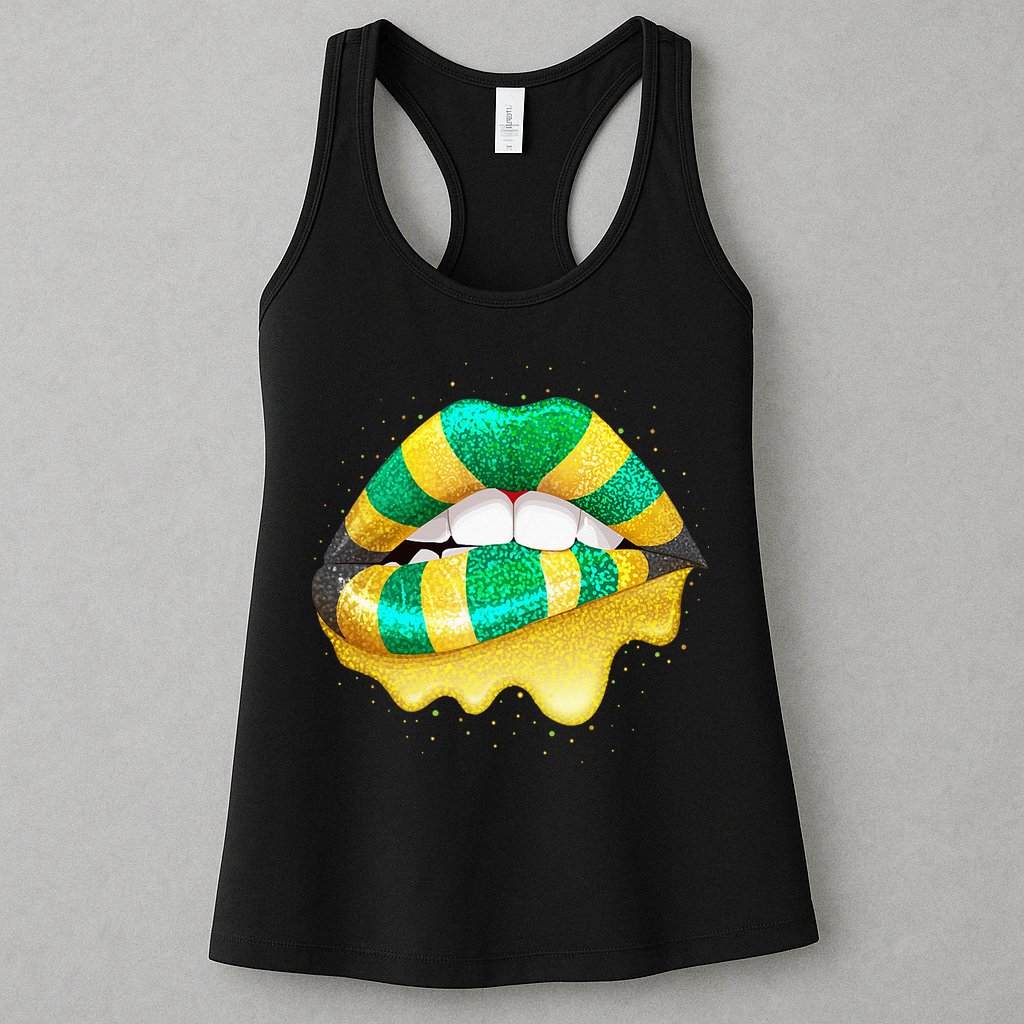 Jamaican Flag Lips Women Jamaica Womens Tank Top