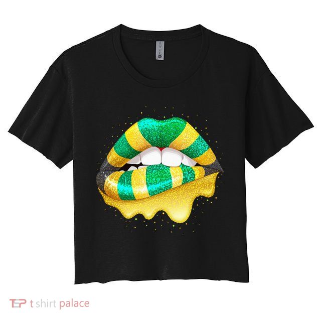 Jamaican Flag Lips Women Jamaica Crop Top
