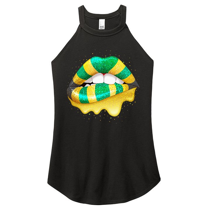 Jamaican Flag Lips Women Jamaica Women's Perfect Tri Rocker Tank