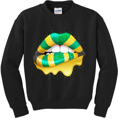 Jamaican Flag Lips Women Jamaica Kids Sweatshirt