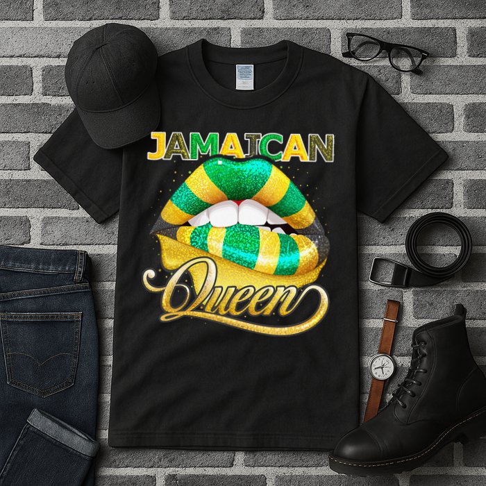 Jamaican Flag Lips  Jamaican Queen Jamaica Tall T-Shirt