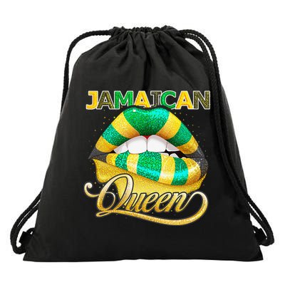 Jamaican Flag Lips  Jamaican Queen Jamaica Drawstring Bag