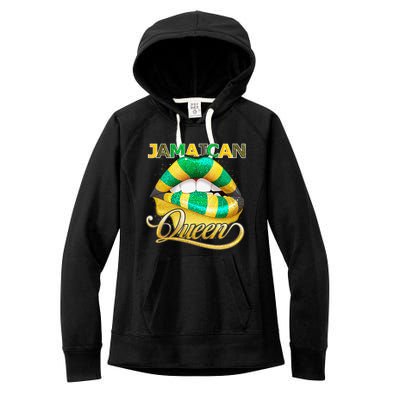 Jamaican Flag Lips  Jamaican Queen Jamaica Women's Fleece Hoodie