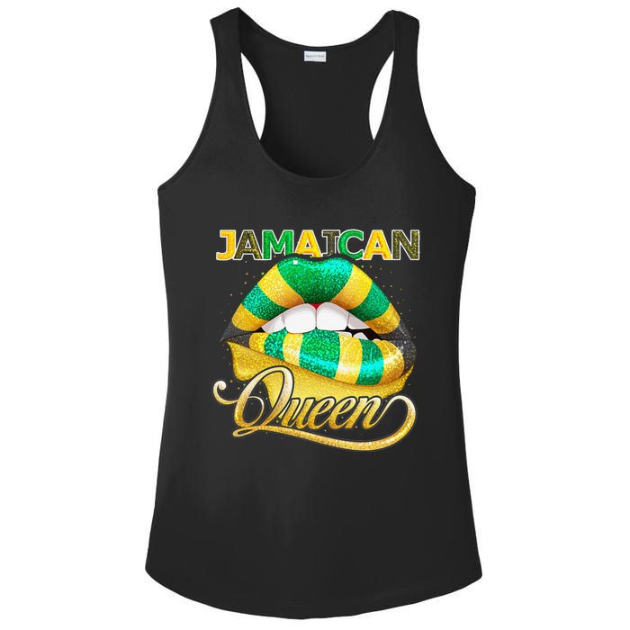 Jamaican Flag Lips  Jamaican Queen Jamaica Ladies PosiCharge Competitor Racerback Tank