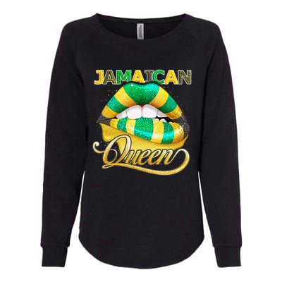 Jamaican Flag Lips  Jamaican Queen Jamaica Womens California Wash Sweatshirt