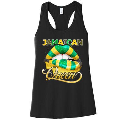 Jamaican Flag Lips  Jamaican Queen Jamaica Women's Racerback Tank