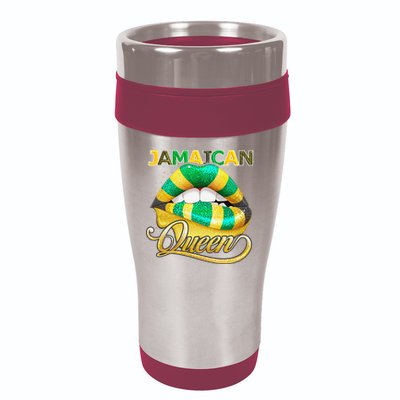 Jamaican Flag Lips  Jamaican Queen Jamaica 16oz Travel Tumbler