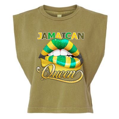 Jamaican Flag Lips  Jamaican Queen Jamaica Garment-Dyed Women's Muscle Tee