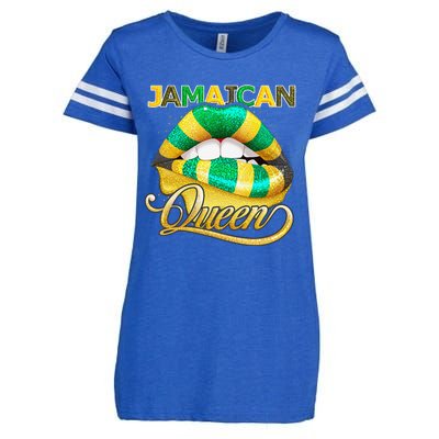 Jamaican Flag Lips  Jamaican Queen Jamaica Enza Ladies Jersey Football T-Shirt