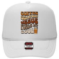 Jesus Fuels My Soul Inspirational Christian Coffee High Crown Mesh Back Trucker Hat