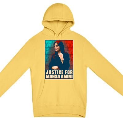 Justice For Mahsa Amini Women Life Freedom Vintage Poster Premium Pullover Hoodie