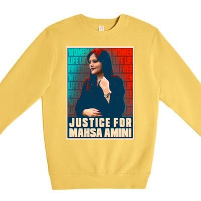 Justice For Mahsa Amini Women Life Freedom Vintage Poster Premium Crewneck Sweatshirt