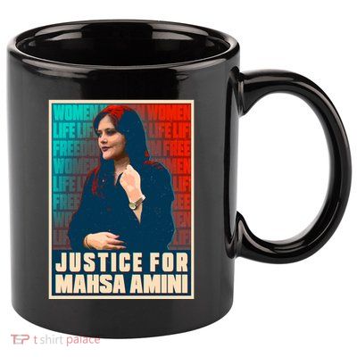 Justice For Mahsa Amini Women Life Freedom Vintage Poster 11oz C Handle Ceramic Mug