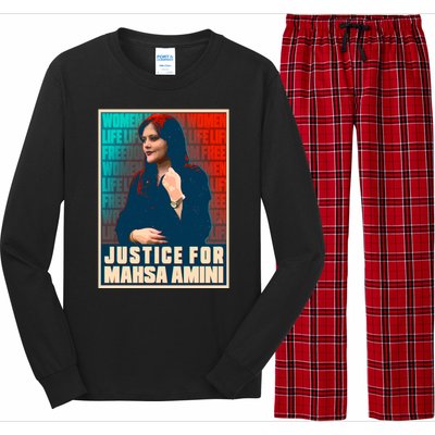 Justice For Mahsa Amini Women Life Freedom Vintage Poster Long Sleeve Pajama Set