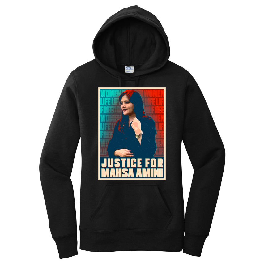 Justice For Mahsa Amini Women Life Freedom Vintage Poster Women's Pullover Hoodie