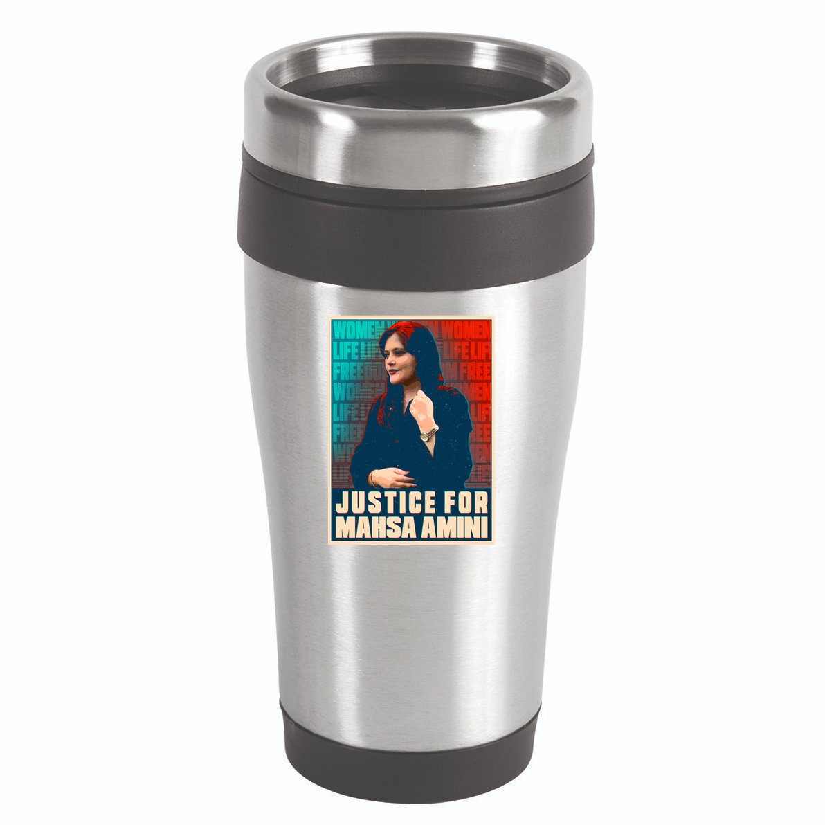 Justice For Mahsa Amini Women Life Freedom Vintage Poster 16oz Travel Tumbler