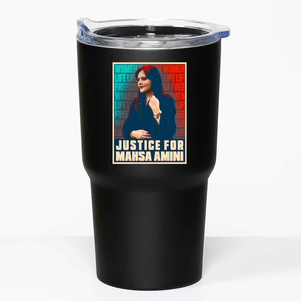 Justice For Mahsa Amini Women Life Freedom Vintage Poster Tumbler