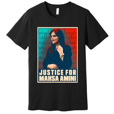 Justice For Mahsa Amini Women Life Freedom Vintage Poster Premium T-Shirt