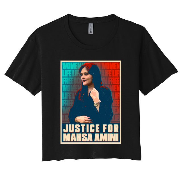 Justice For Mahsa Amini Women Life Freedom Vintage Poster Crop Top