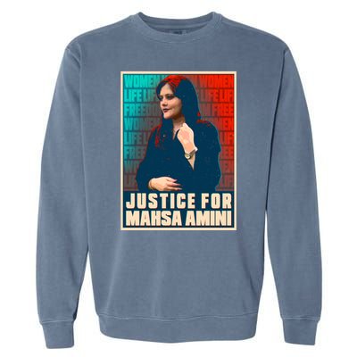 Justice For Mahsa Amini Women Life Freedom Vintage Poster Garment-Dyed Sweatshirt