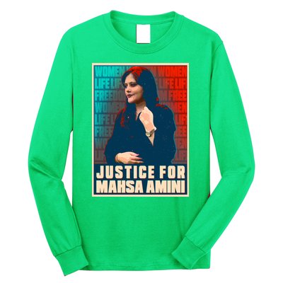 Justice For Mahsa Amini Women Life Freedom Vintage Poster Long Sleeve Shirt