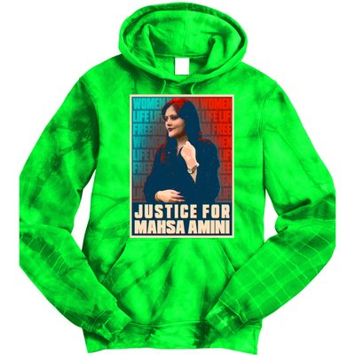 Justice For Mahsa Amini Women Life Freedom Vintage Poster Tie Dye Hoodie