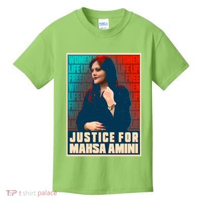 Justice For Mahsa Amini Women Life Freedom Vintage Poster Kids T-Shirt