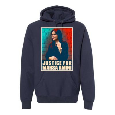 Justice For Mahsa Amini Women Life Freedom Vintage Poster Premium Hoodie