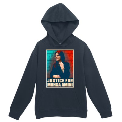 Justice For Mahsa Amini Women Life Freedom Vintage Poster Urban Pullover Hoodie