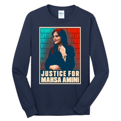 Justice For Mahsa Amini Women Life Freedom Vintage Poster Tall Long Sleeve T-Shirt