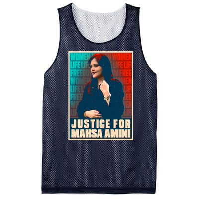 Justice For Mahsa Amini Women Life Freedom Vintage Poster Mesh Reversible Basketball Jersey Tank