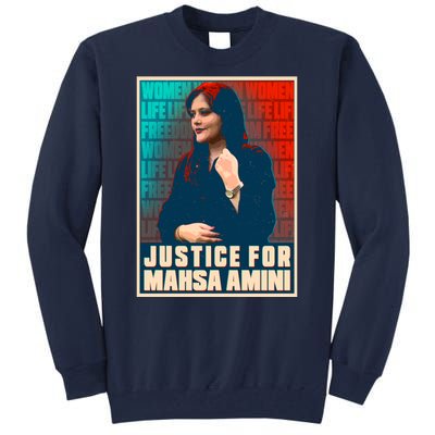 Justice For Mahsa Amini Women Life Freedom Vintage Poster Tall Sweatshirt