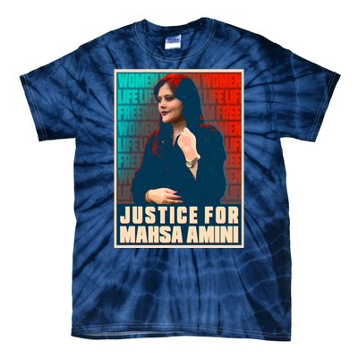 Justice For Mahsa Amini Women Life Freedom Vintage Poster Tie-Dye T-Shirt