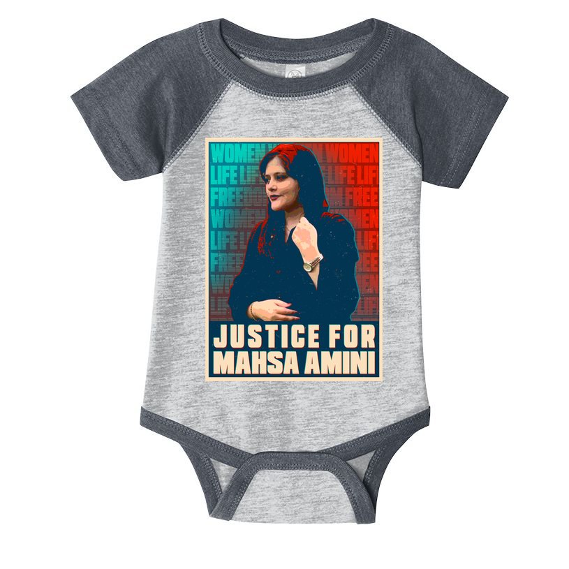 Justice For Mahsa Amini Women Life Freedom Vintage Poster Infant Baby Jersey Bodysuit