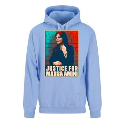 Justice For Mahsa Amini Women Life Freedom Vintage Poster Unisex Surf Hoodie